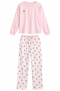 PIJAMA RAYAS OSO ROSA