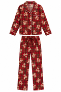 PIJAMA CUADROS OSO ROJO