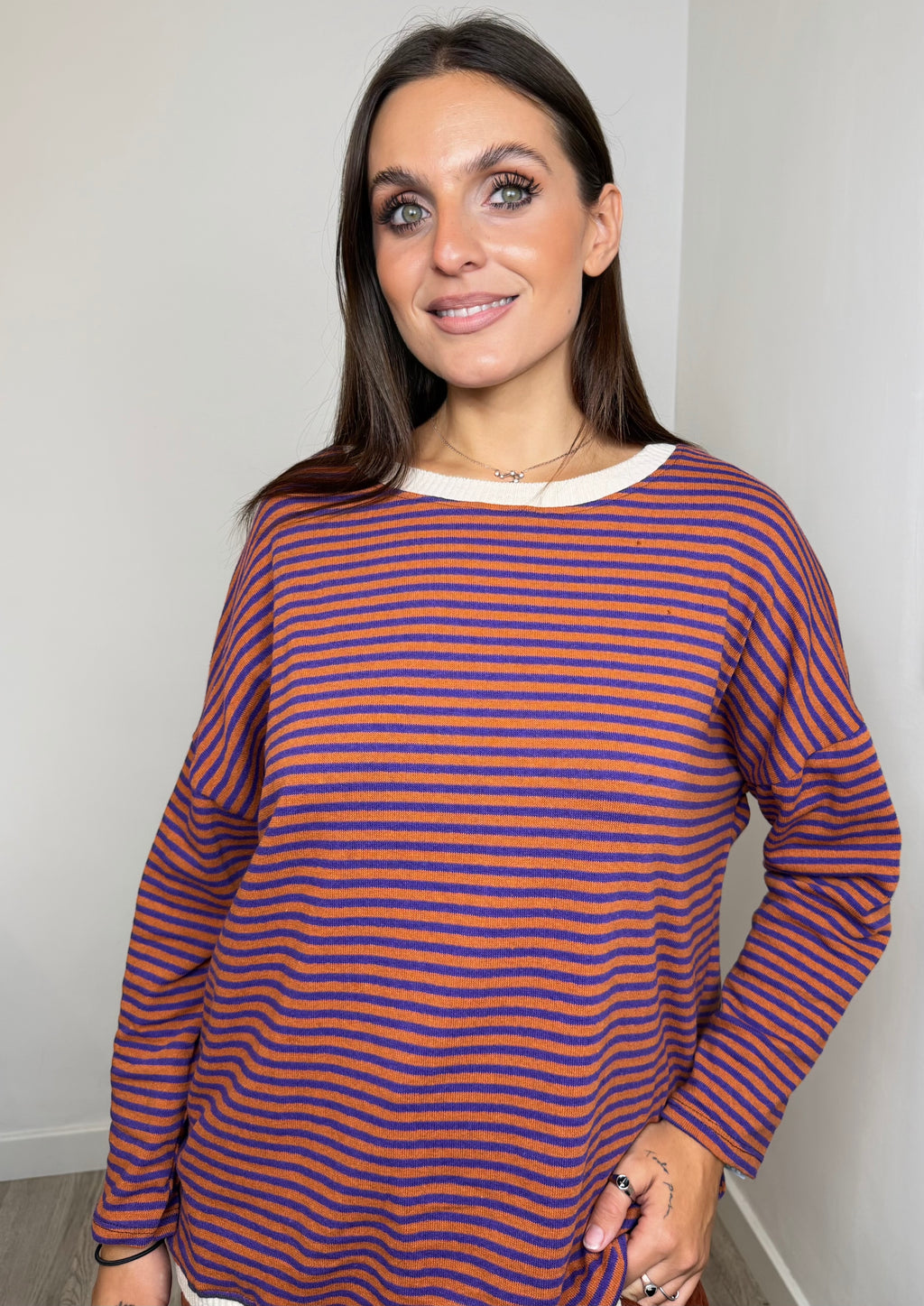 CAMISETA RAYAS TEJA