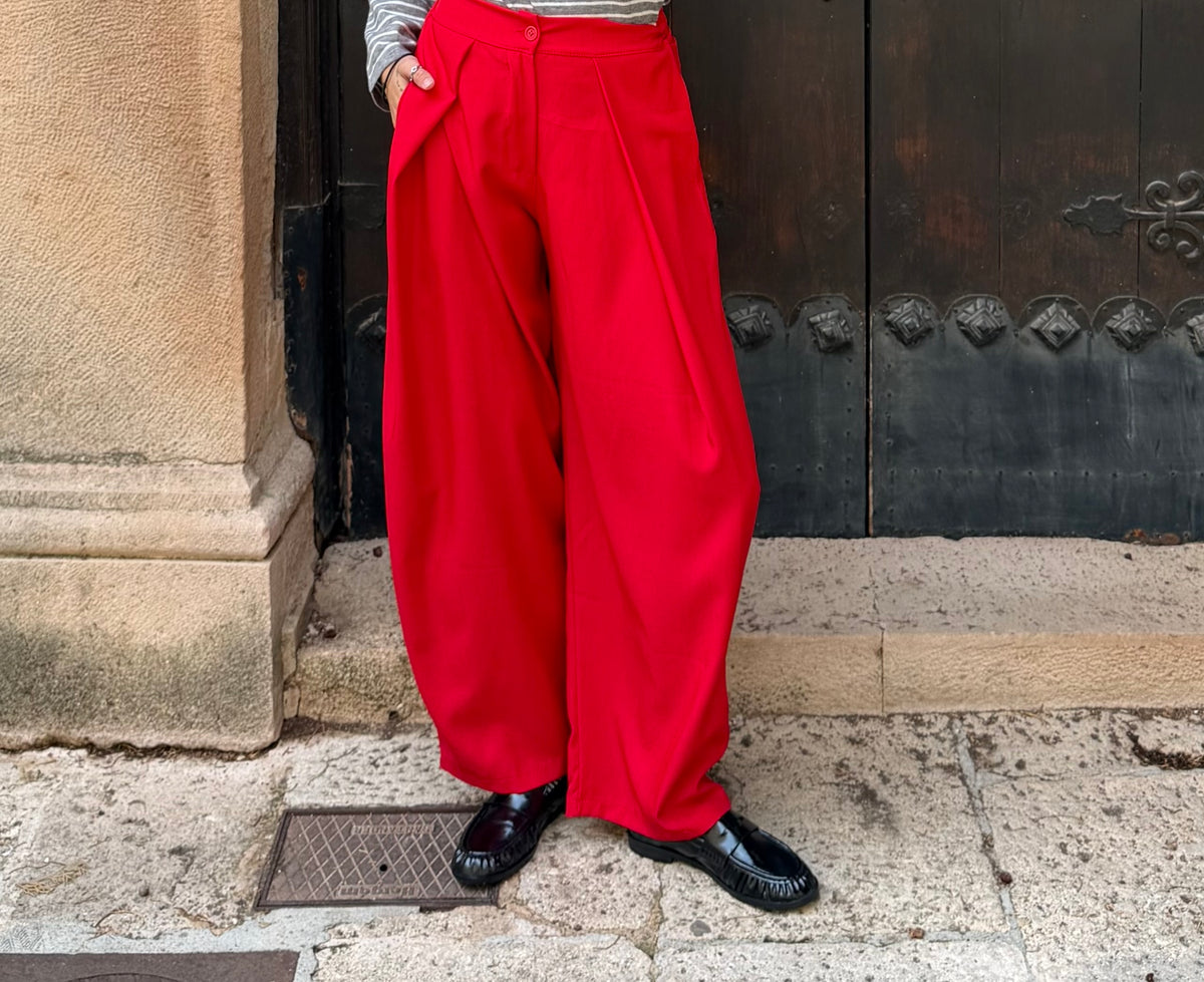 PANTALÓN PALAZZO SIENA ROJO