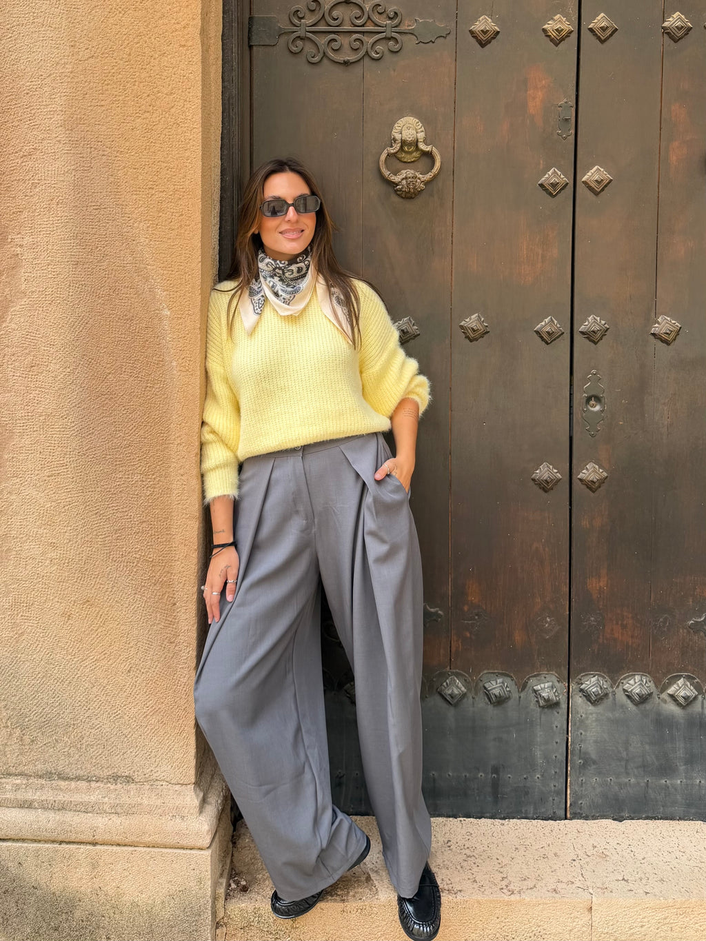 PANTALÓN PALAZZO SIENA GRIS