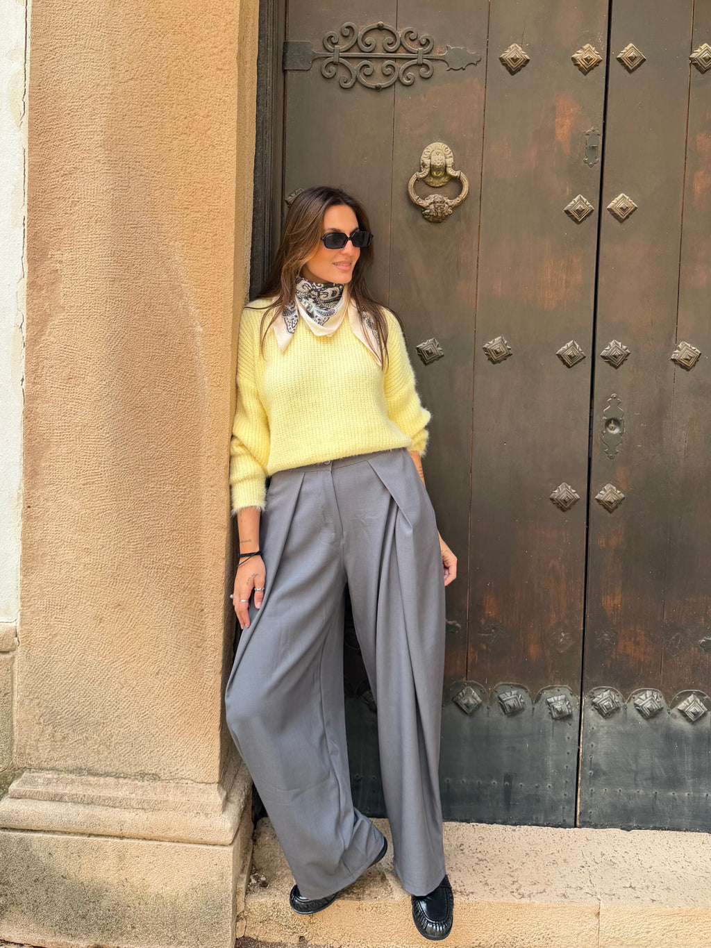 PANTALÓN PALAZZO SIENA GRIS