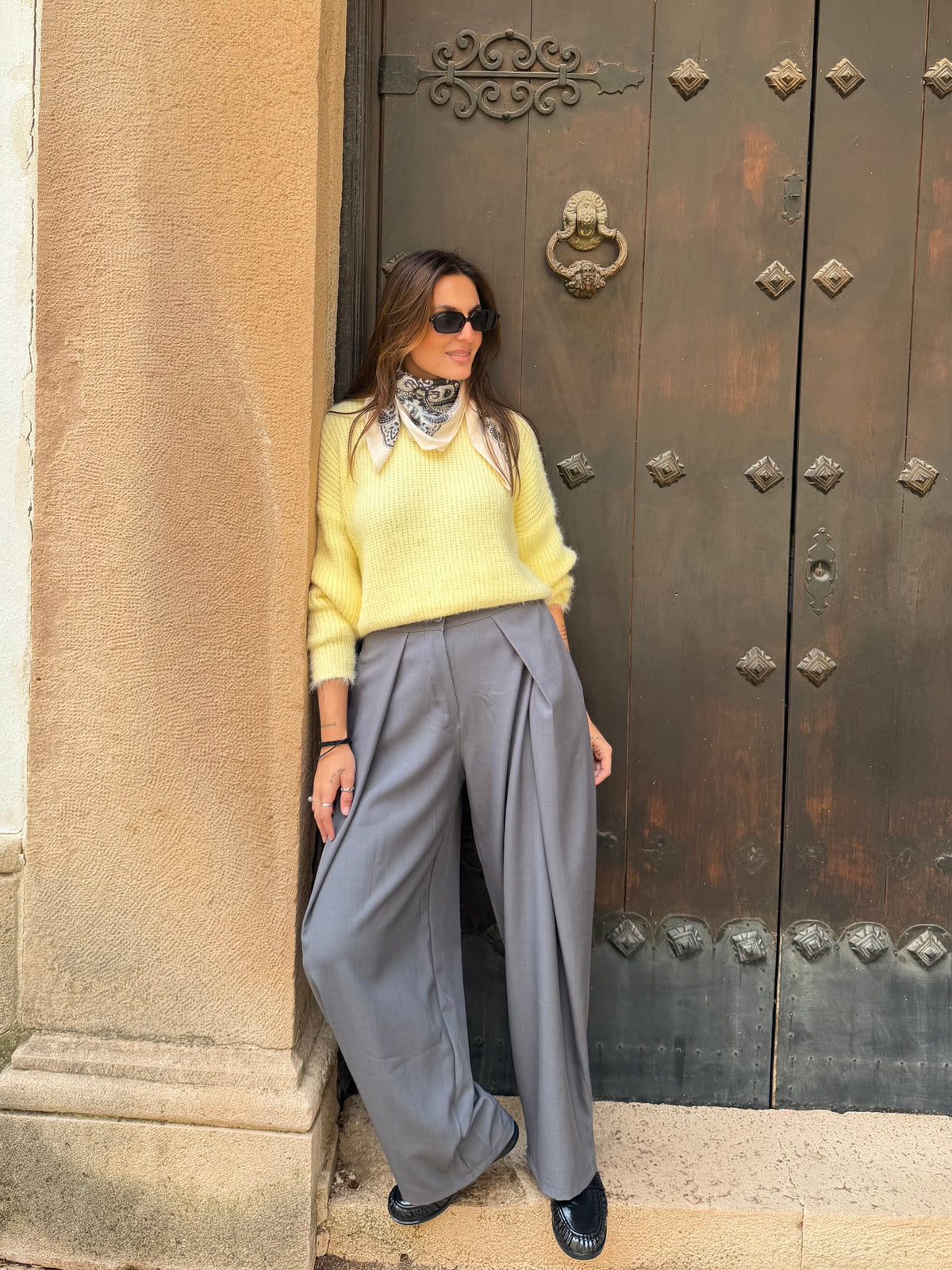 PANTALÓN PALAZZO SIENA GRIS