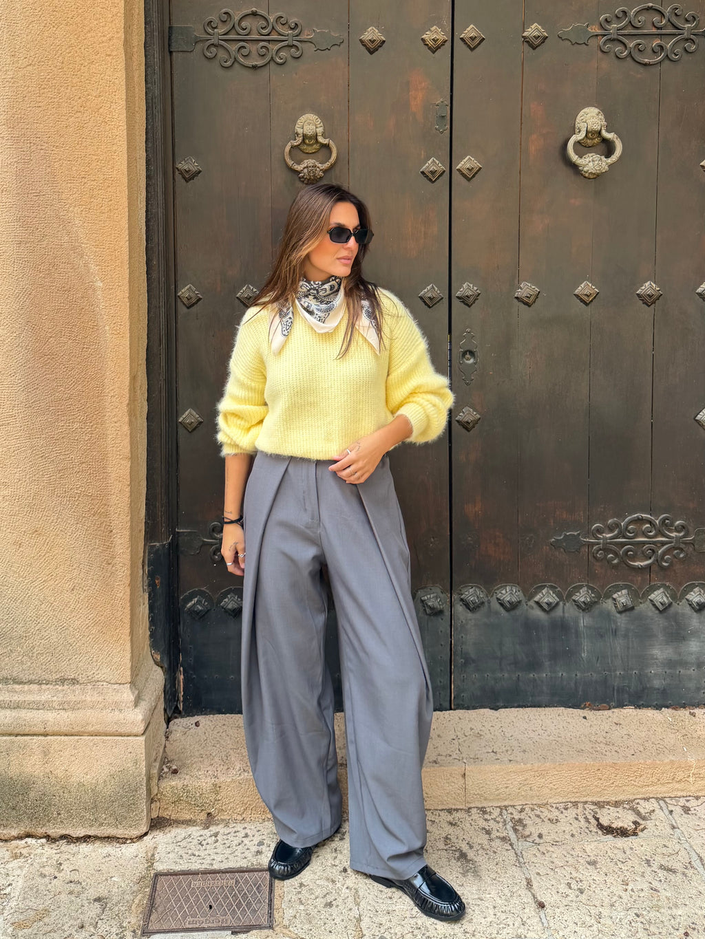 PANTALÓN PALAZZO SIENA GRIS