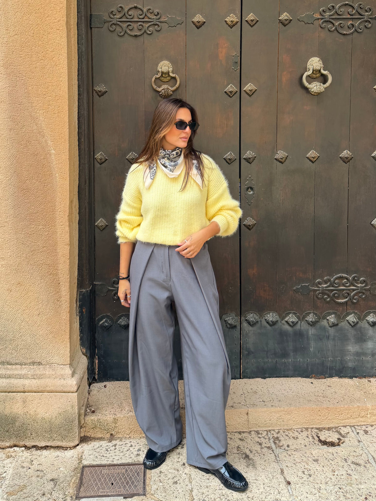 PANTALÓN PALAZZO SIENA GRIS