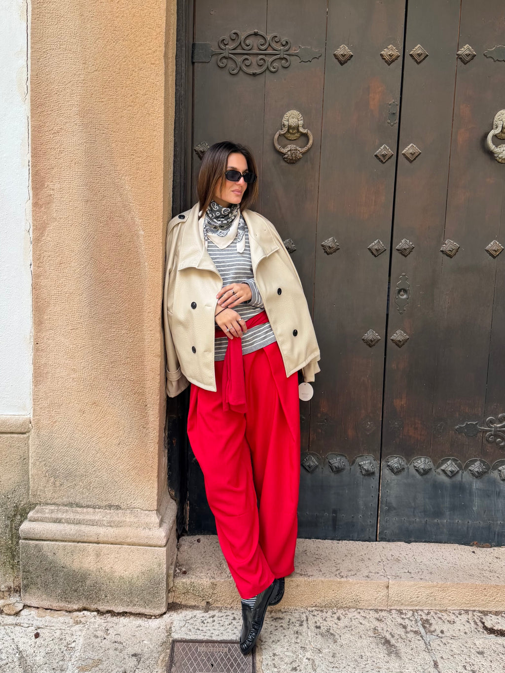PANTALÓN PALAZZO SIENA ROJO