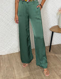 PANTALÓN SATÉN VERDE