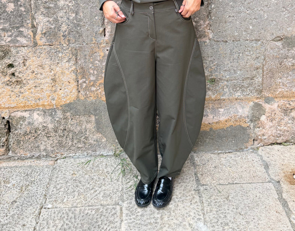 PANTALÓN BALLOON STITCH VERDE