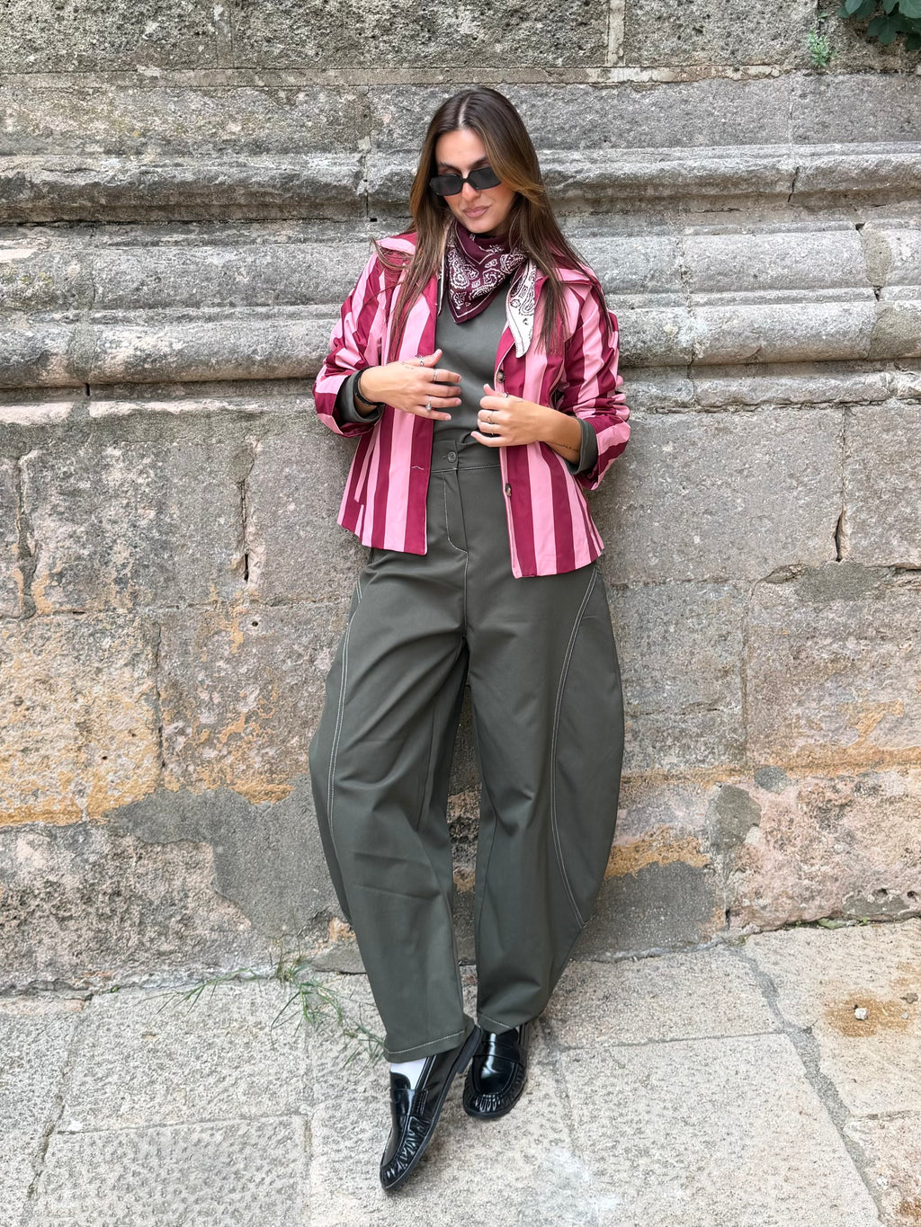 PANTALÓN BALLOON STITCH VERDE