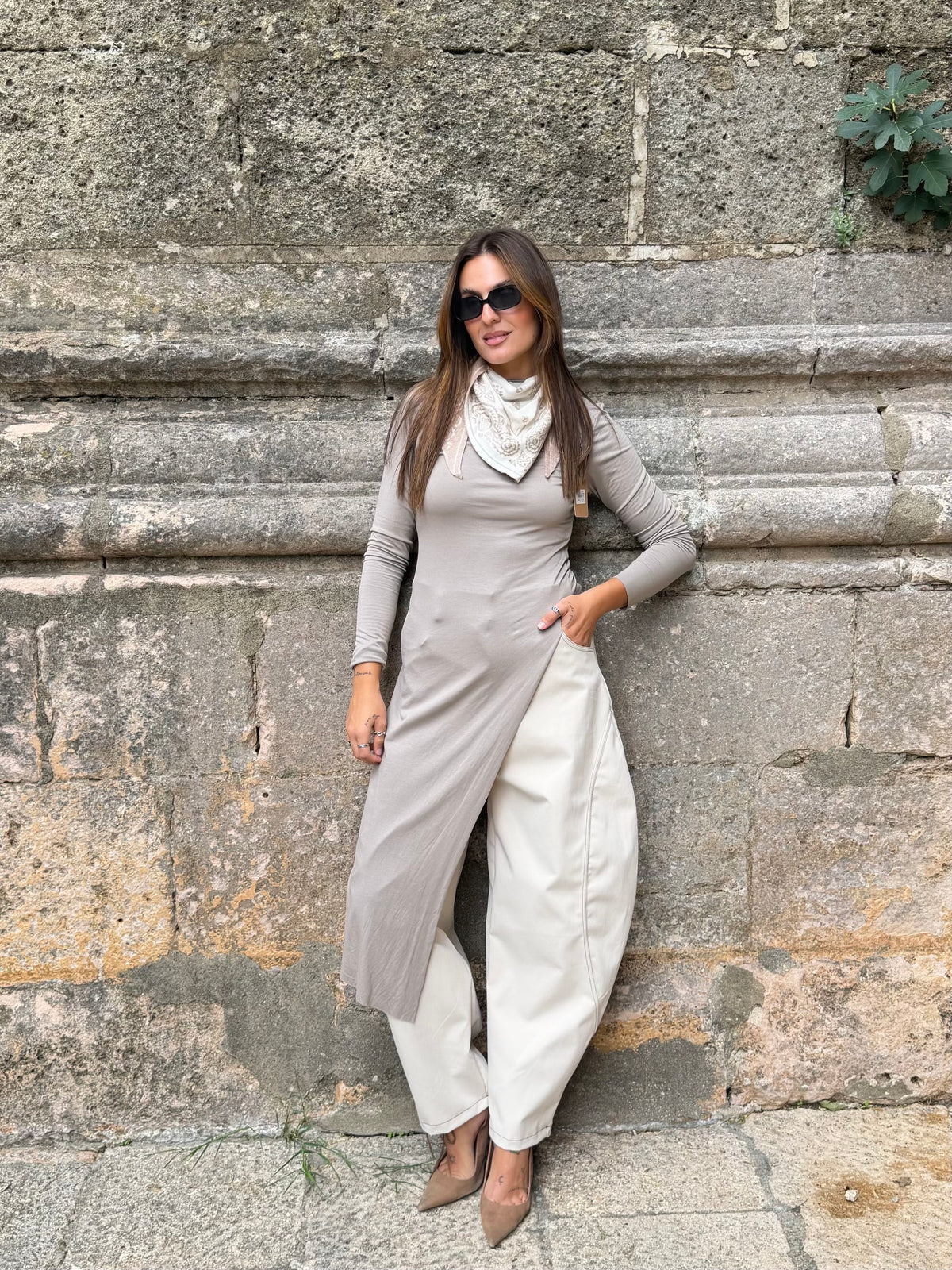 PANTALÓN BALLOON STITCH CRUDO